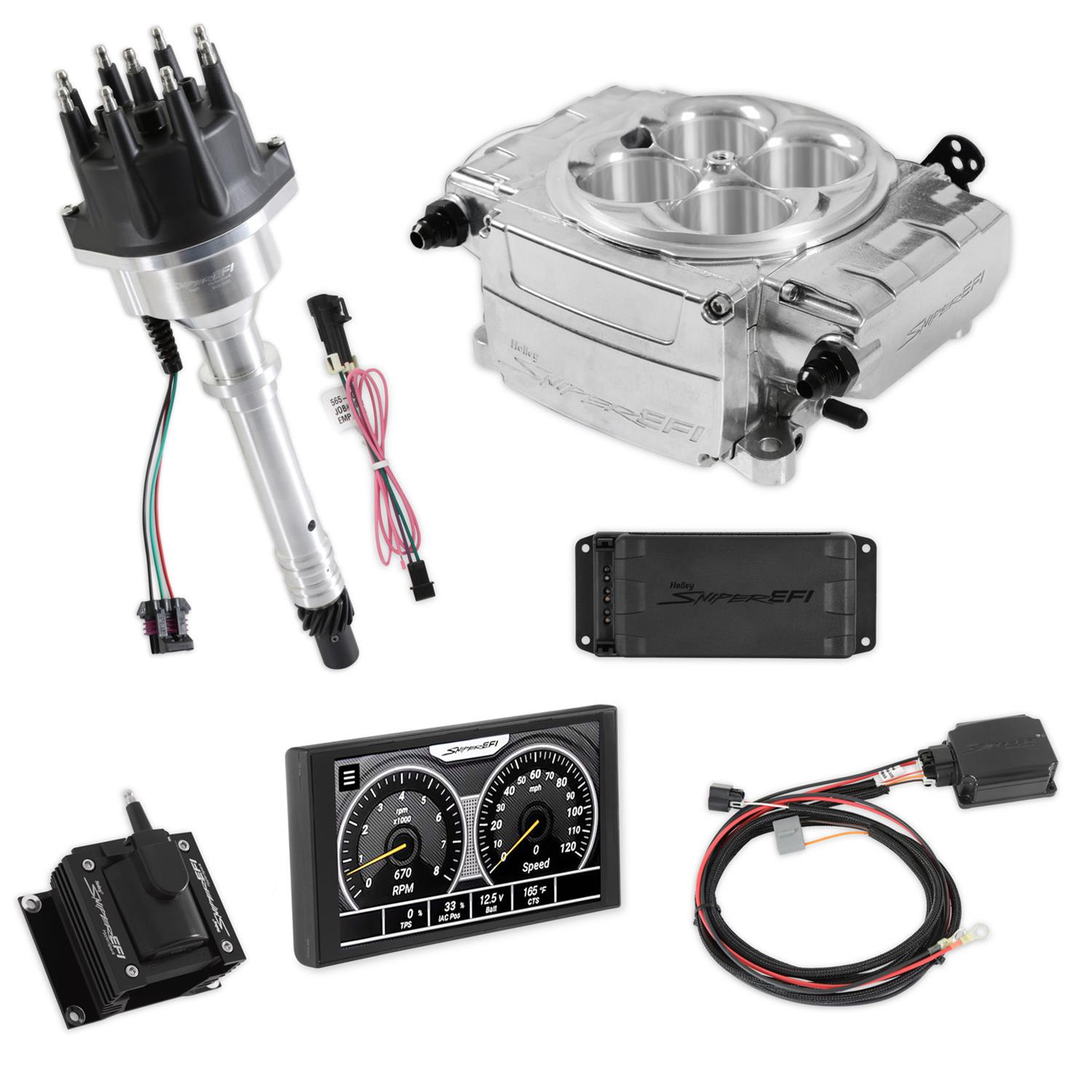 Holley Sniper 550-510-5PX-SBC Holley Sniper 2 EFI 650 HP Base Fuel Injection Systems with Power Distribution Module - Zander Auto Parts
