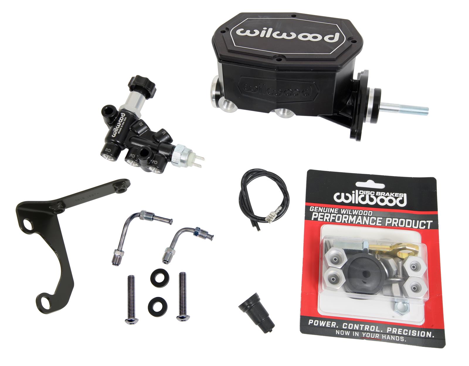 Wilwood Disc Brakes 261-15523-BK Wilwood Aluminum Tandem Compact Master Cylinder Kits - Zander Auto Parts