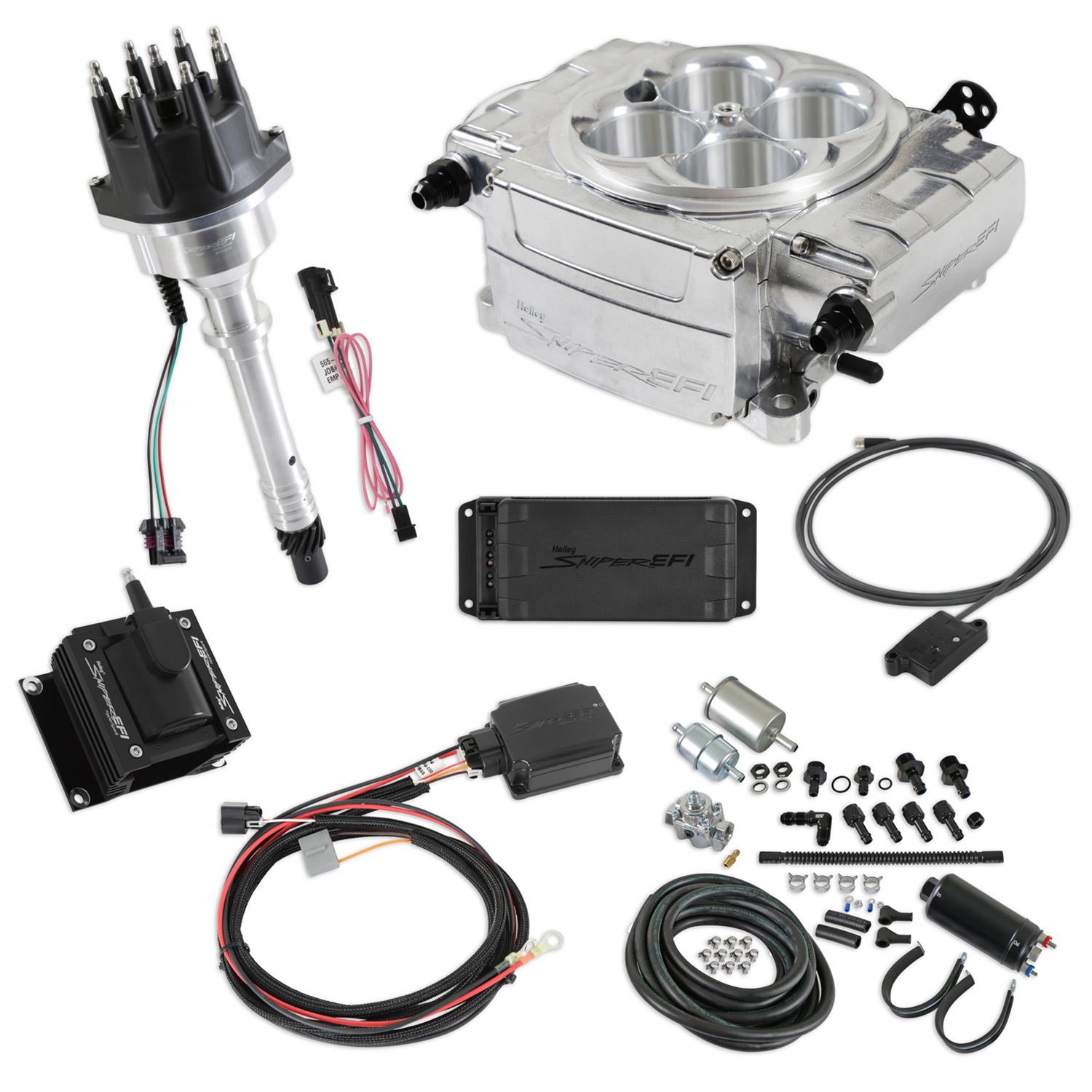 Holley Sniper 550-510-BPK-SBC Holley Sniper 2 EFI 650 HP Inline Pump Fuel Injection Systems with Power Distribution Module - Zander Auto Parts
