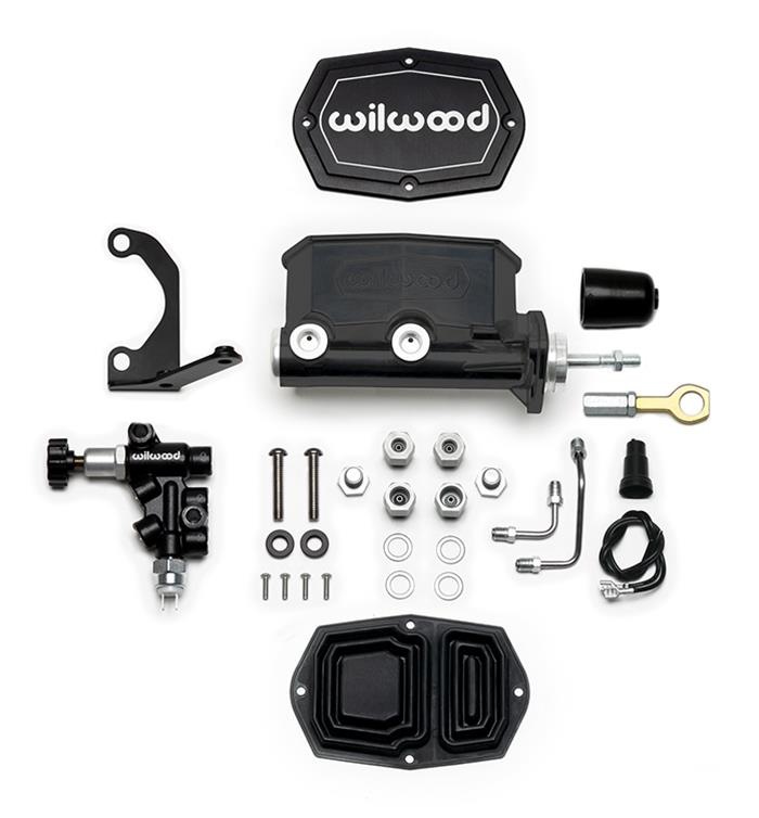Wilwood Disc Brakes 261-15544-BK Wilwood Aluminum Tandem Compact Master Cylinder Kits - Zander Auto Parts