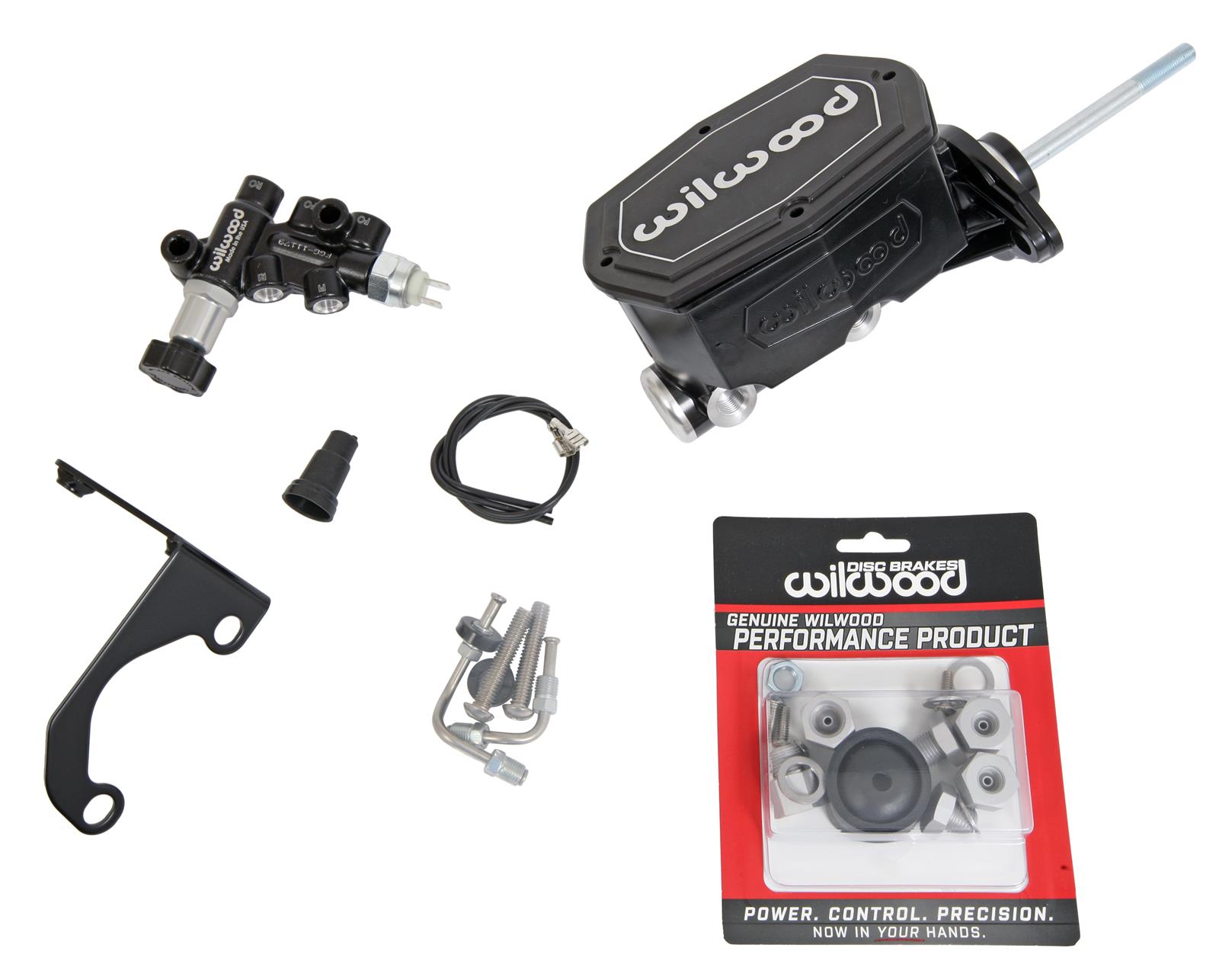 Wilwood Disc Brakes 261-14962-BK Wilwood Aluminum Tandem Compact Master Cylinder Kits - Zander Auto Parts