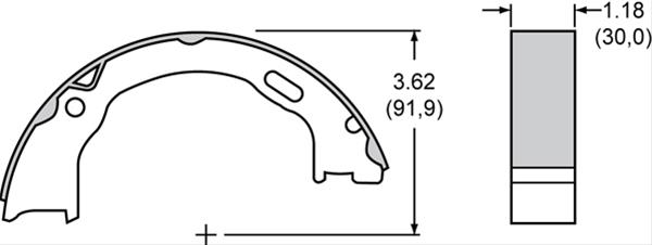 Wilwood Disc Brakes 150-6244K Wilwood Replacement Dynalite Pro Series Parking Brake Shoes - Zander Auto Parts