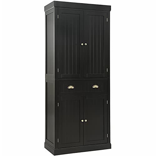 Tangkula Freestanding Cupboard Traditional Adjustable - Zander Auto Parts