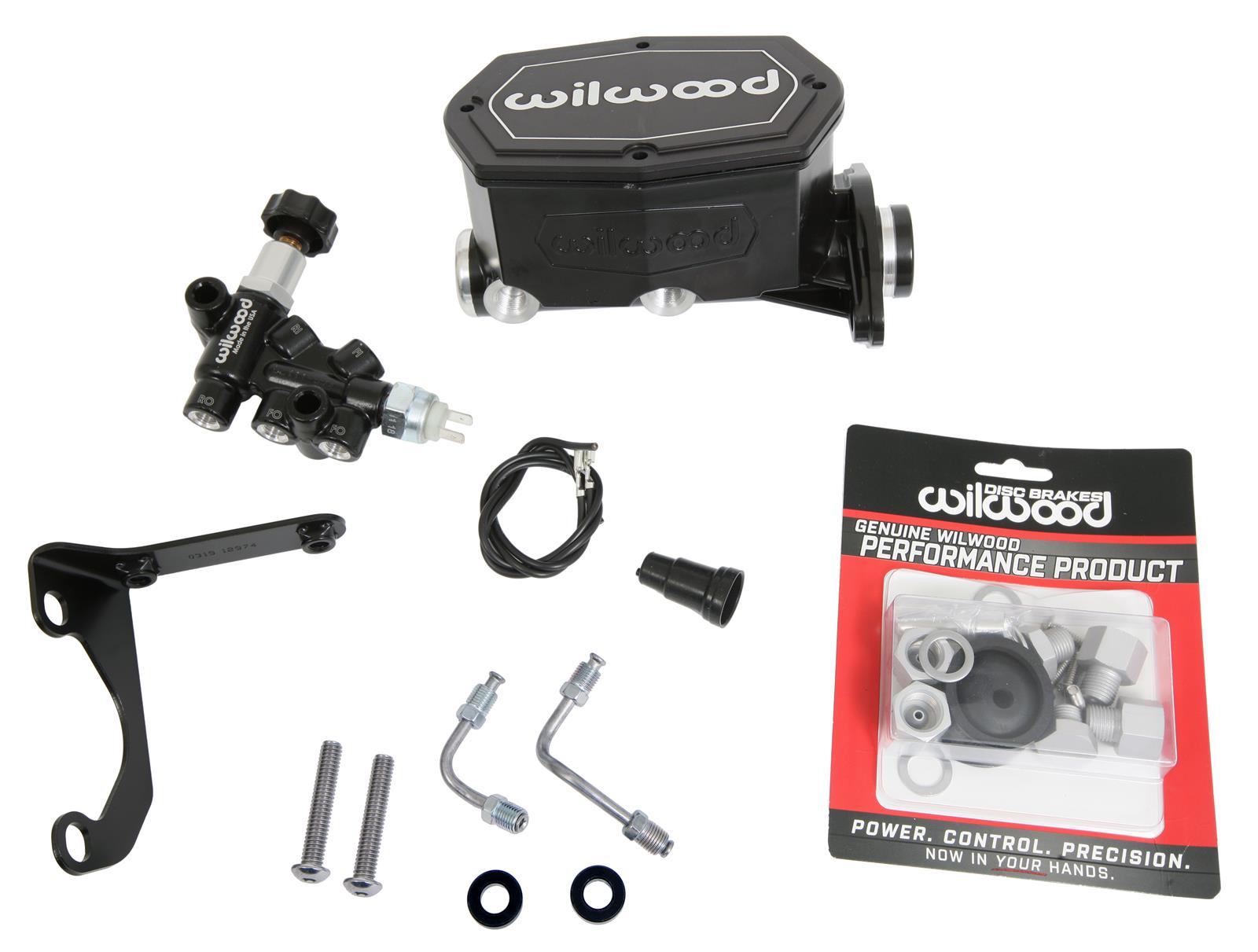 Wilwood Disc Brakes 261-14963-BK Wilwood Aluminum Tandem Compact Master Cylinder Kits - Zander Auto Parts