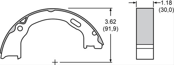 Wilwood Disc Brakes 150-6244K Wilwood Replacement Dynalite Pro Series Parking Brake Shoes - Zander Auto Parts