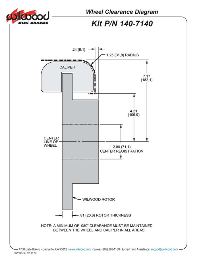 Wilwood Disc Brakes 140-7140-DR Wilwood Forged Dynalite Rear Parking Brake Kits - Zander Auto Parts