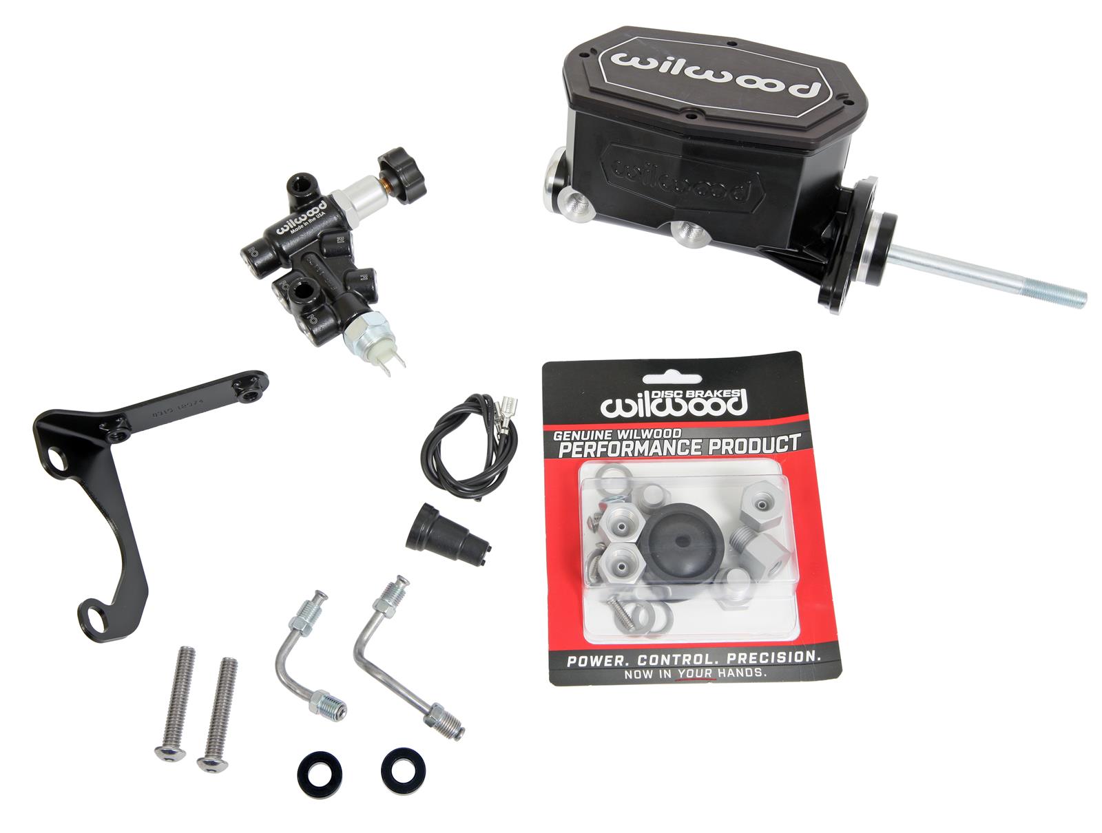 Wilwood Disc Brakes 261-14961-BK Wilwood Aluminum Tandem Compact Master Cylinder Kits - Zander Auto Parts