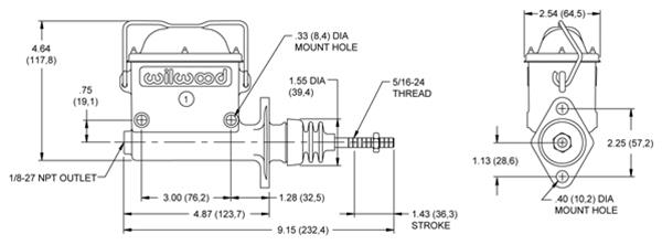 Wilwood Disc Brakes 260-6764 Wilwood High-Volume Master Cylinders - Zander Auto Parts