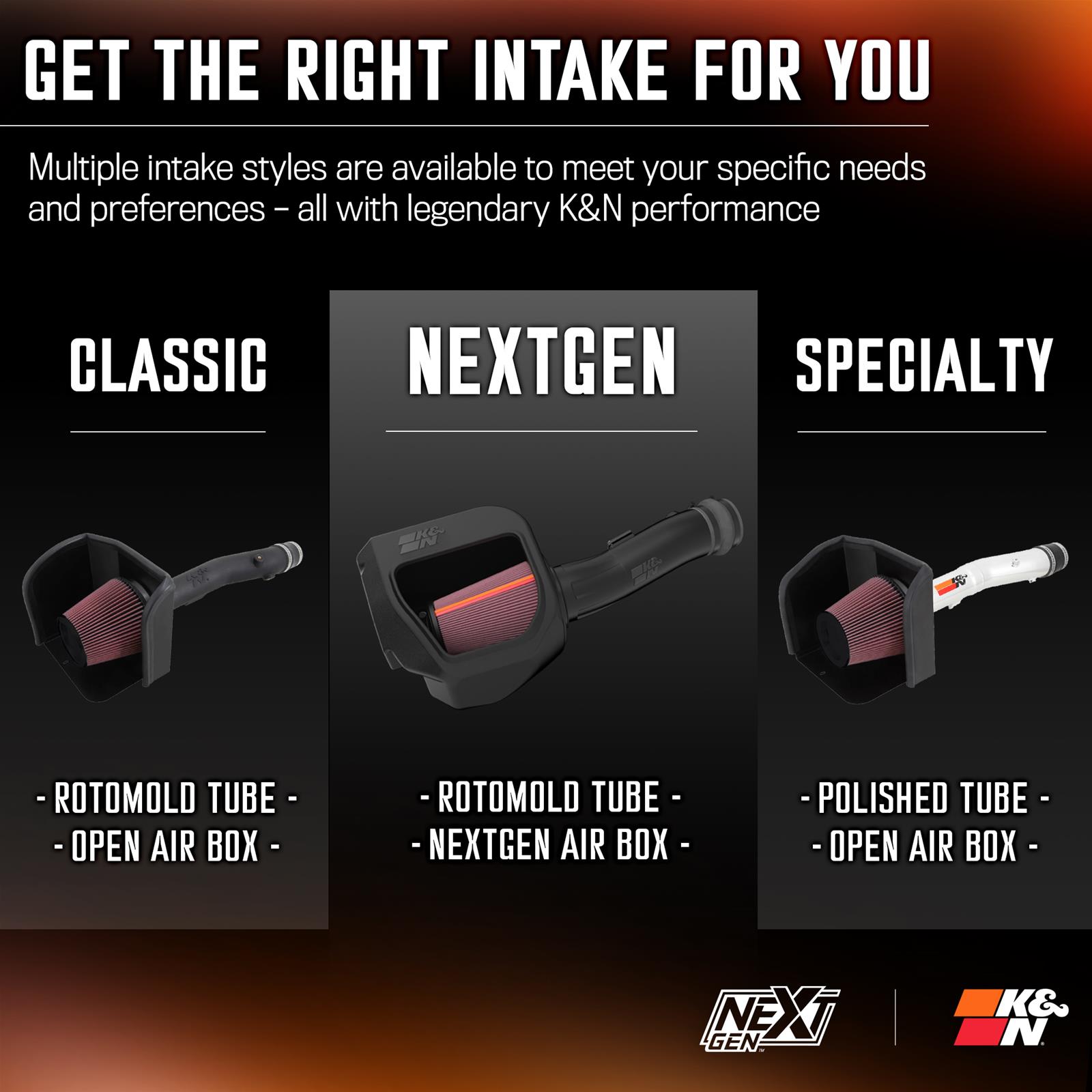 K&N 50-1598 K&N 50 Series NextGen Cold Air Intake Kits - Zander Auto Parts