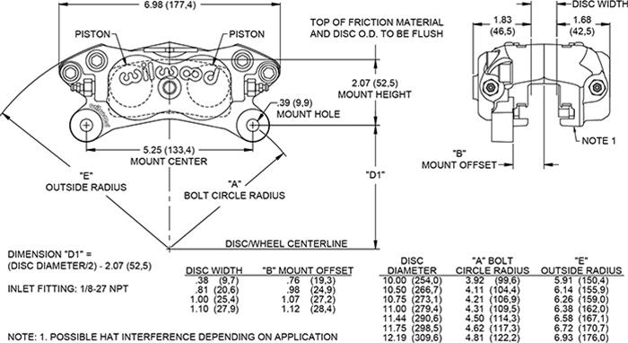 Wilwood Disc Brakes 120-13843-BK Wilwood Forged Dynalite Internal Calipers - Zander Auto Parts