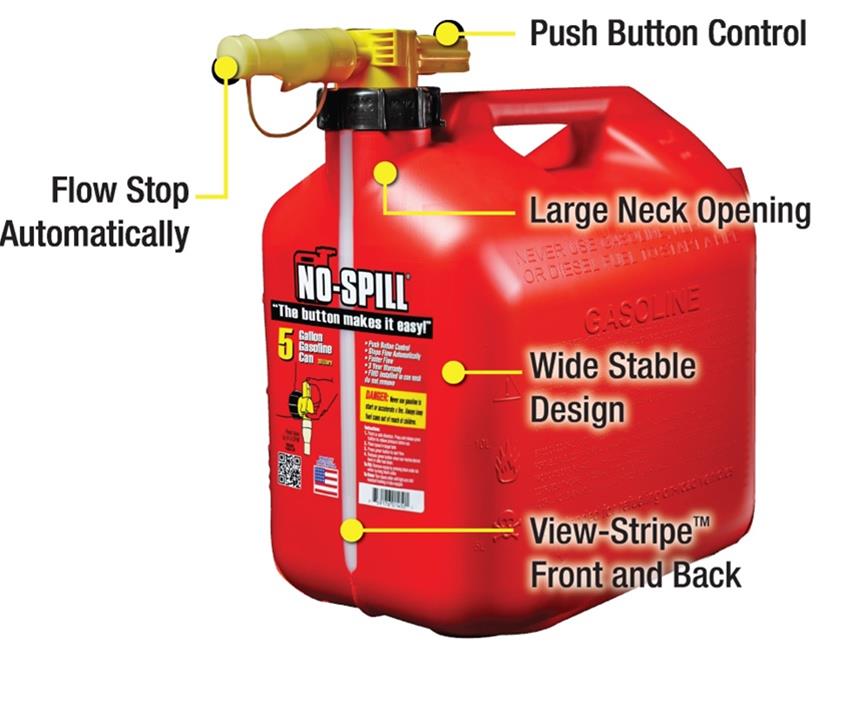 No Spill 1405 No-Spill Gasoline Cans - Zander Auto Parts