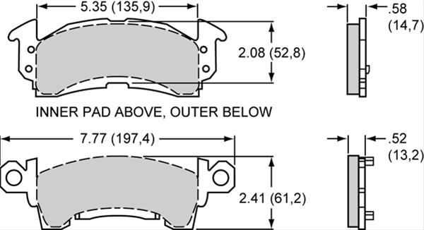 Wilwood Disc Brakes 150-8939K Wilwood Smart Pad BP-10 Brake Pads - Zander Auto Parts