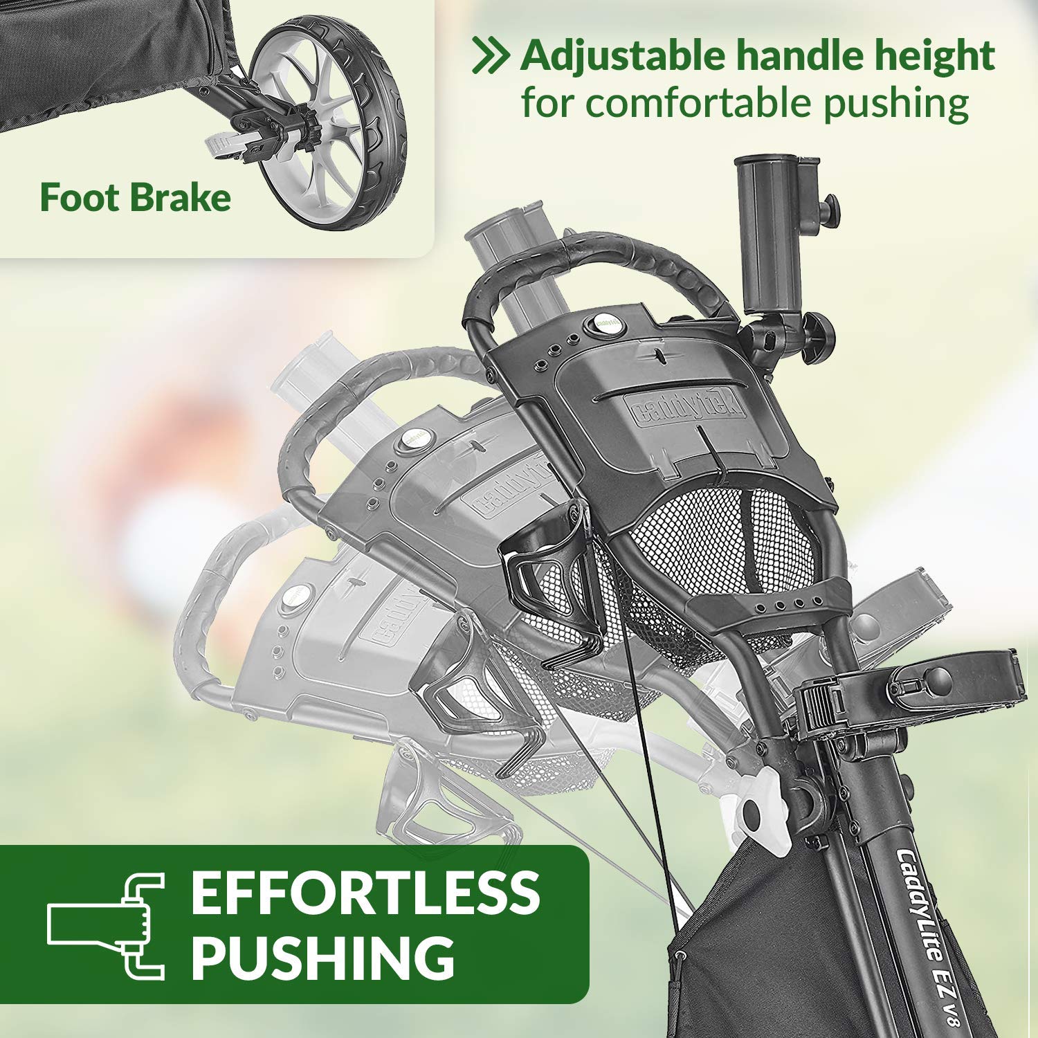 CaddyTek Wheel Golf Push Cart - Zander Auto Parts