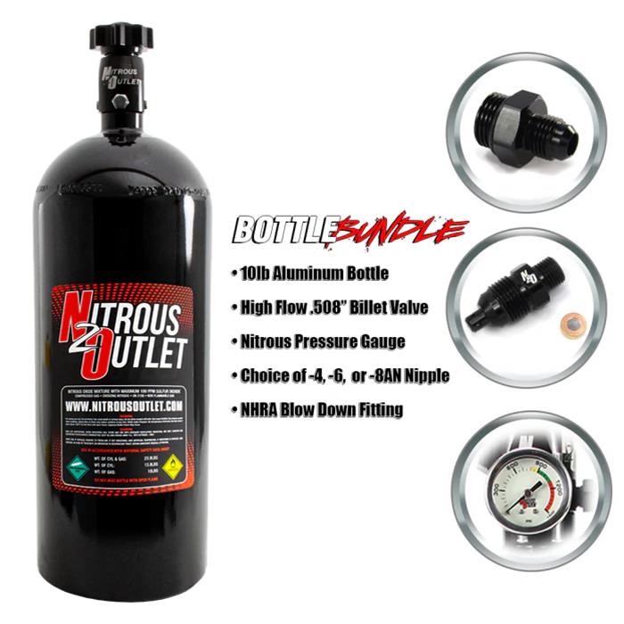 Nitrous Outlet 00-30140-6 Nitrous Outlet Nitrous Oxide Bottles - Zander Auto Parts