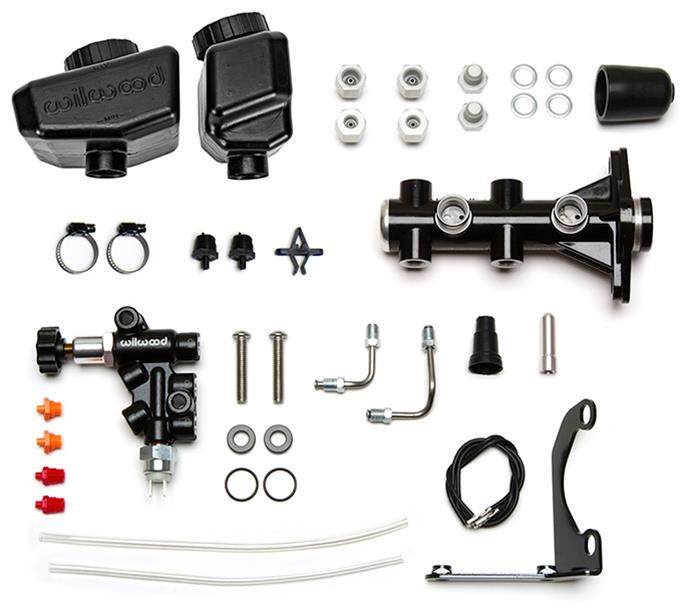 Wilwood Disc Brakes 261-16963-BK Wilwood Remote Tandem Master Cylinder Kits with GM-Style Angled Reservoirs - Zander Auto Parts