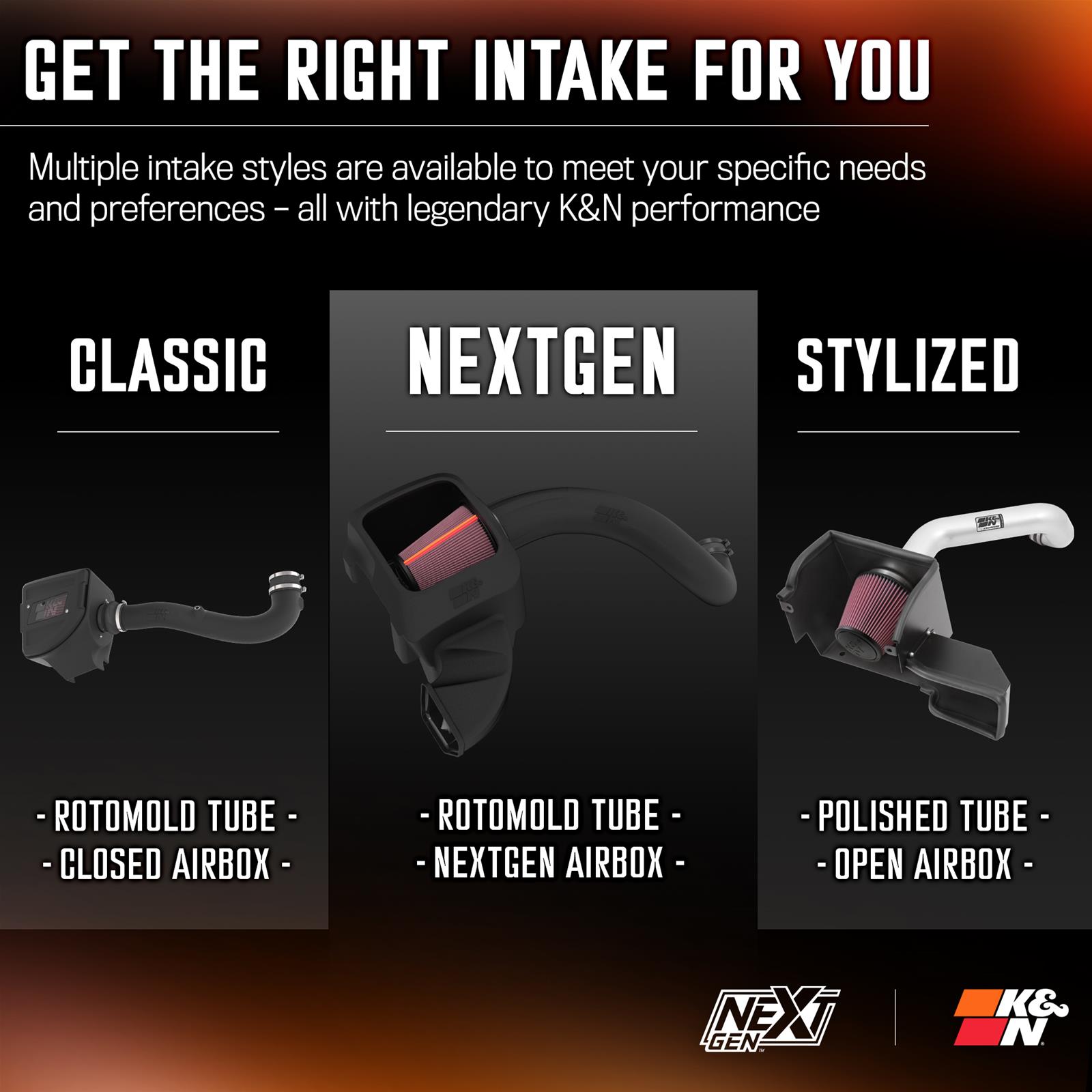 K&N 50-3110 K&N 50 Series NextGen Cold Air Intake Kits - Zander Auto Parts