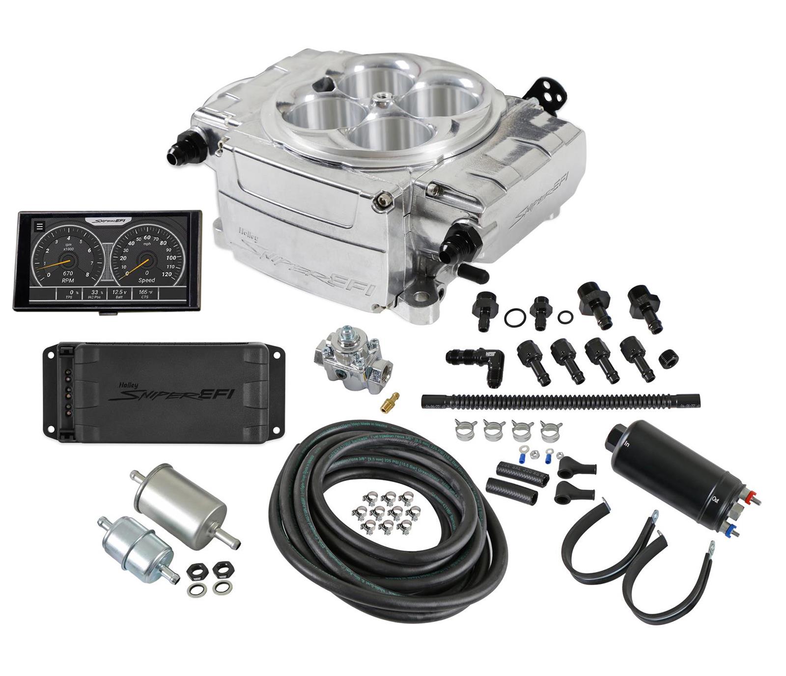 Holley Sniper 550-510-5PK Holley Sniper 2 EFI 650 HP Inline Pump Fuel Injection Systems with Power Distribution Module - Zander Auto Parts