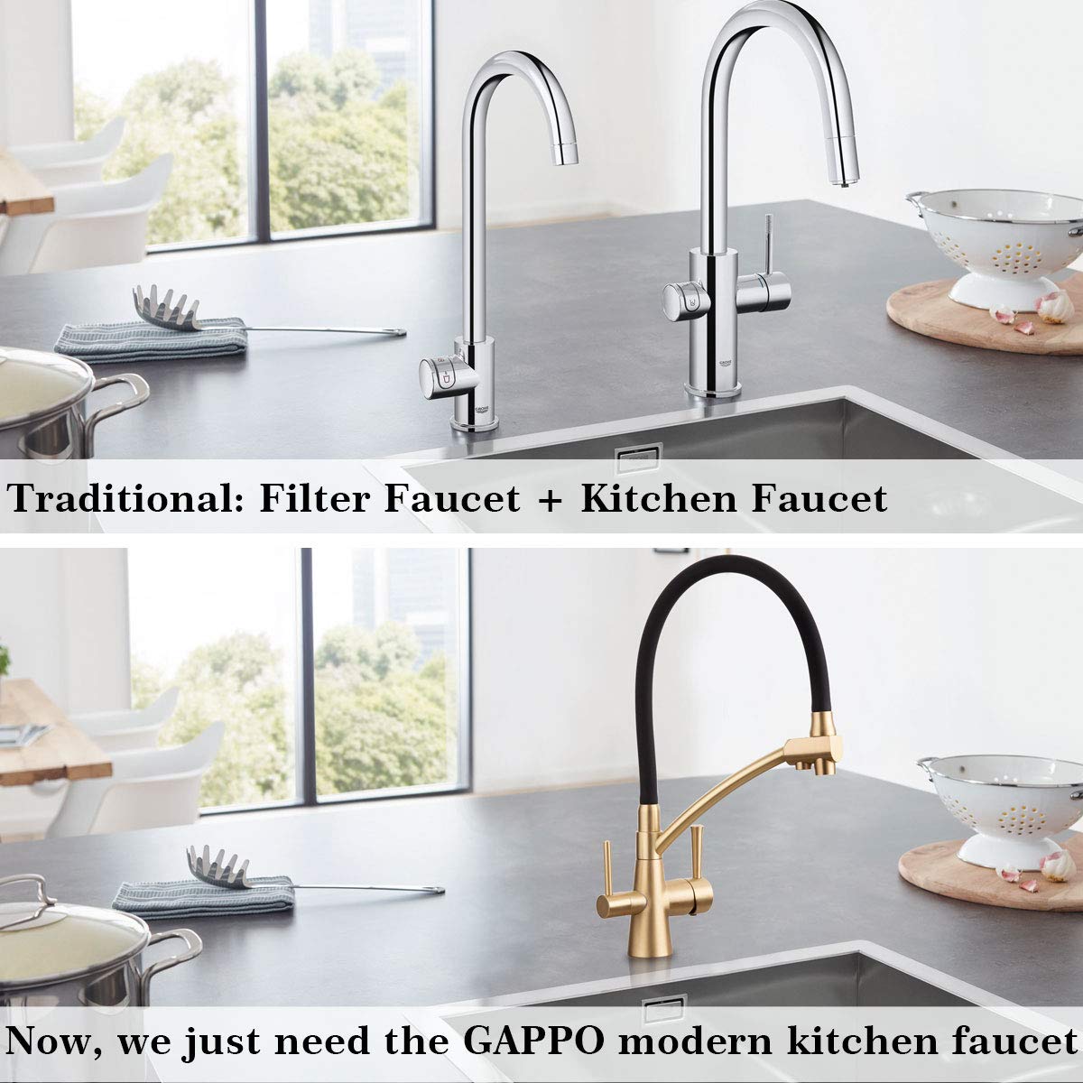 GAPPO Kitchen Faucet Purifier Faucets - Zander Auto Parts