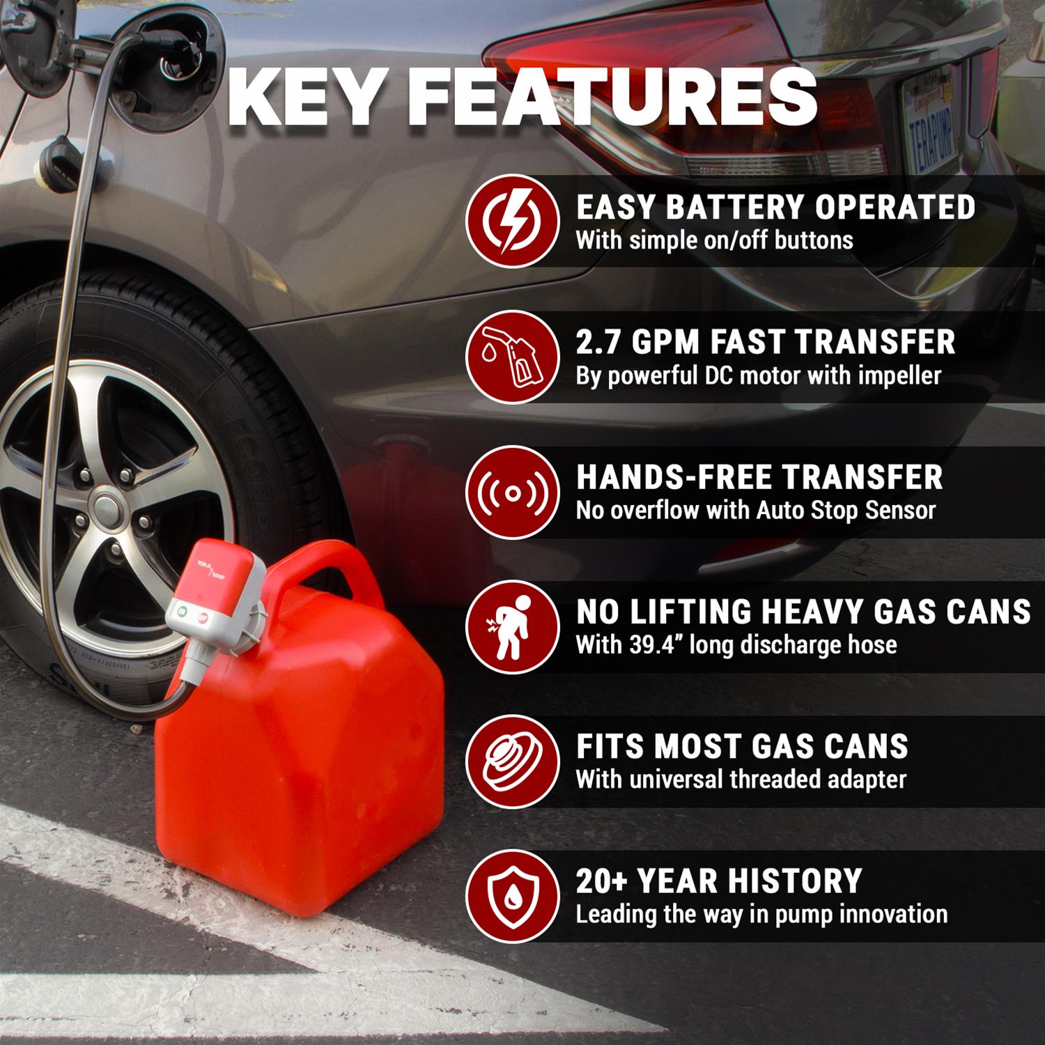 TERA PUMP TRFA01 Tera Pump 2.7 GPM Battery-Powered Pumps - Zander Auto Parts