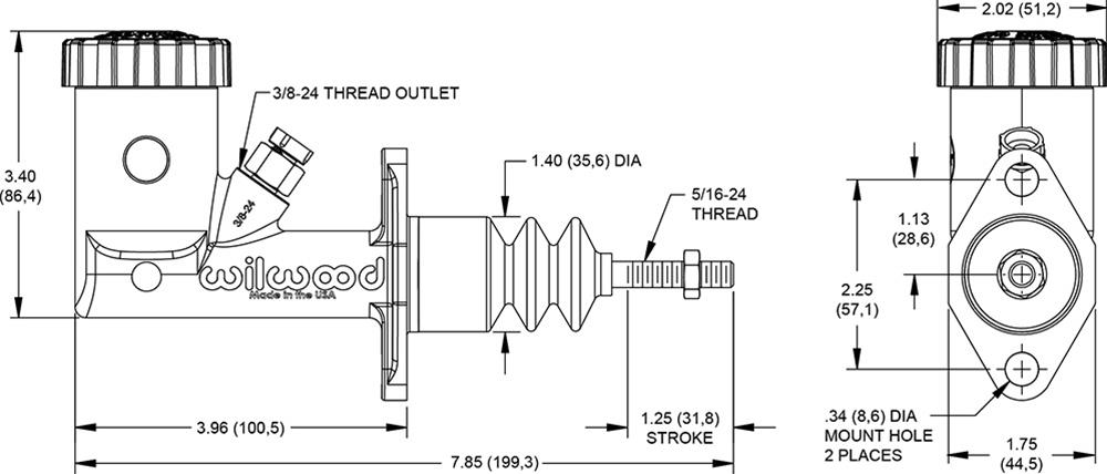 Wilwood Disc Brakes 260-15098 Wilwood GS Compact Master Cylinders - Zander Auto Parts