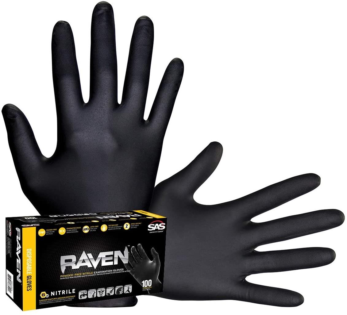 SAS Safety Corp SAS-66519 SAS Safety Corp. Raven Nitrile Disposable Gloves - Zander Auto Parts