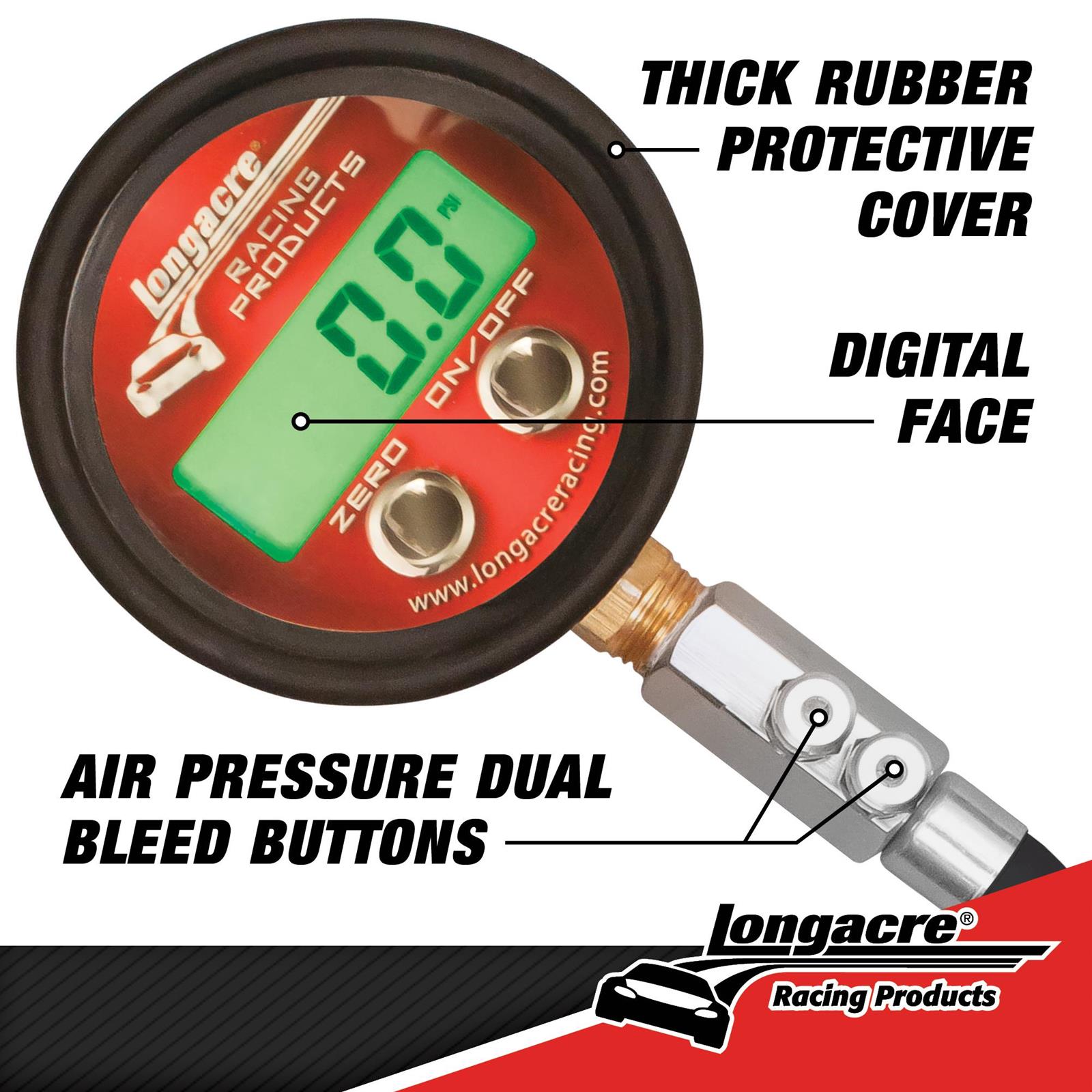 Longacre Racing Products 52-53000 Longacre Digital Tire Pressure Gauges - Zander Auto Parts