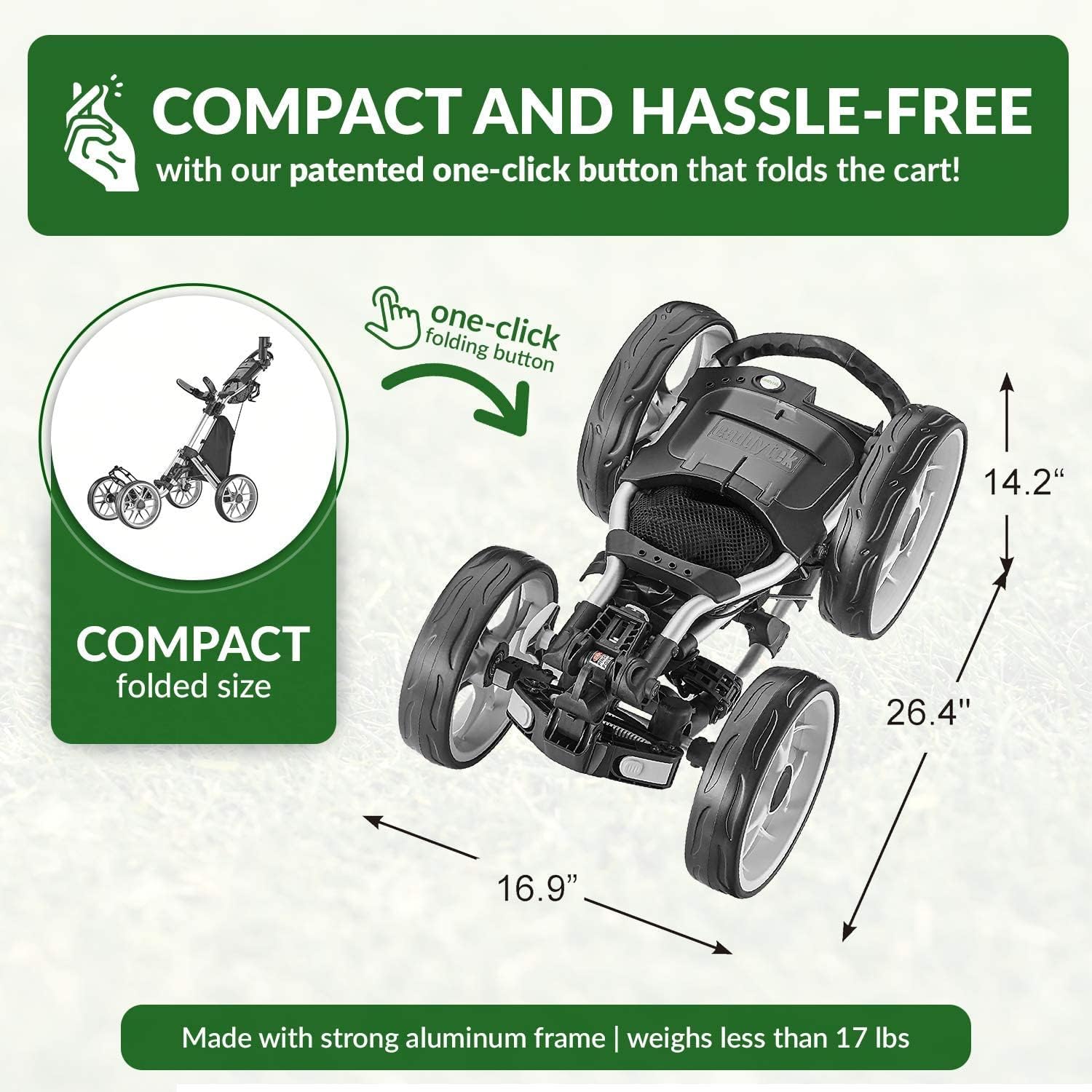 CaddyTek Wheel Golf Push Cart - Zander Auto Parts