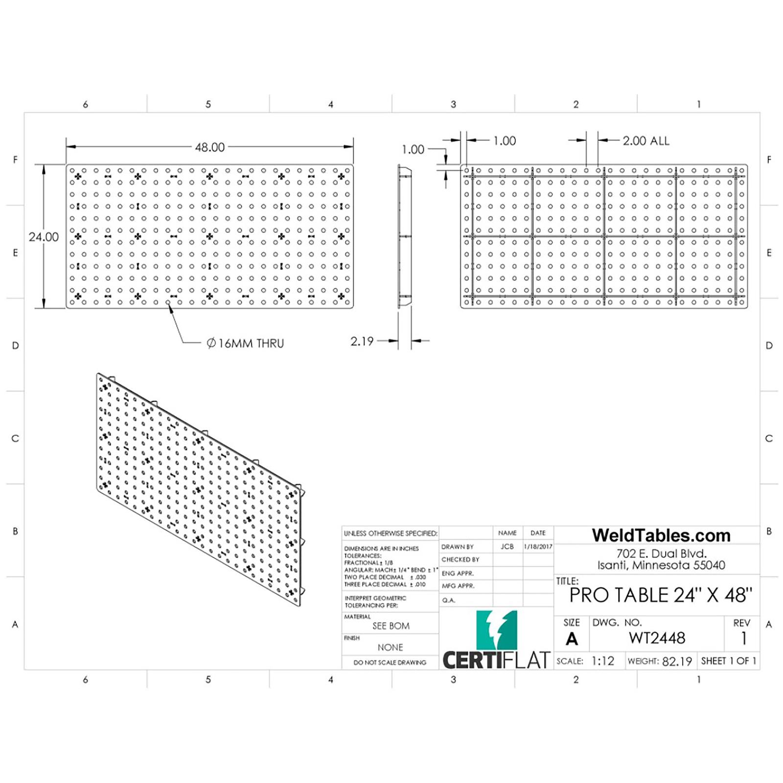 WeldTables by CertiFlat WT2448-PRO-U WeldTables CertiFlat Heavy-Duty Pro Top Kits - Zander Auto Parts