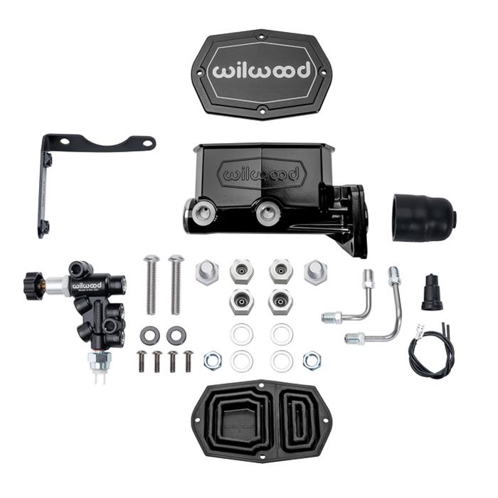 Wilwood Disc Brakes 261-17799-BK Wilwood Aluminum Tandem Compact Master Cylinder Kits - Zander Auto Parts