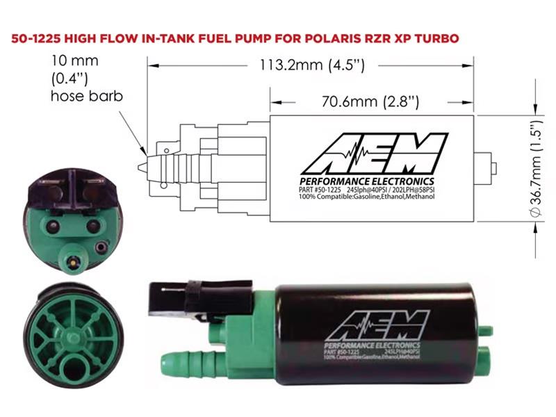 AEM Electronics 50-1225 AEM Electronics High-Flow In-Tank Electric Fuel Pumps - Zander Auto Parts