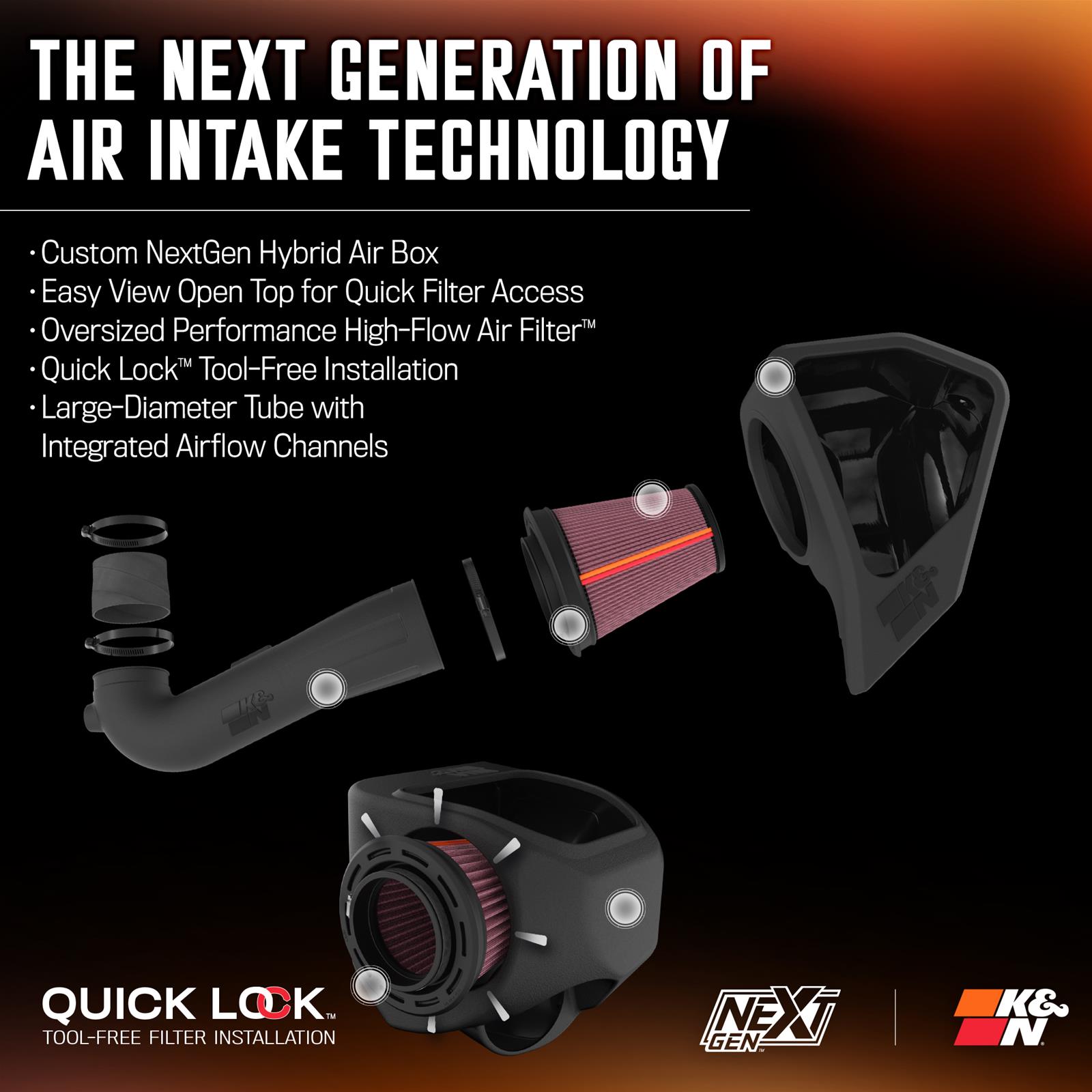 K&N 50-3110 K&N 50 Series NextGen Cold Air Intake Kits - Zander Auto Parts