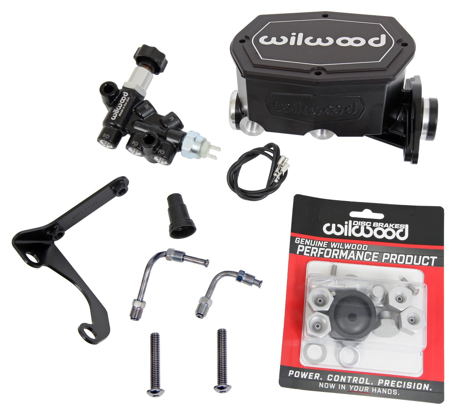 Wilwood Disc Brakes 261-14964-BK Wilwood Aluminum Tandem Compact Master Cylinder Kits - Zander Auto Parts