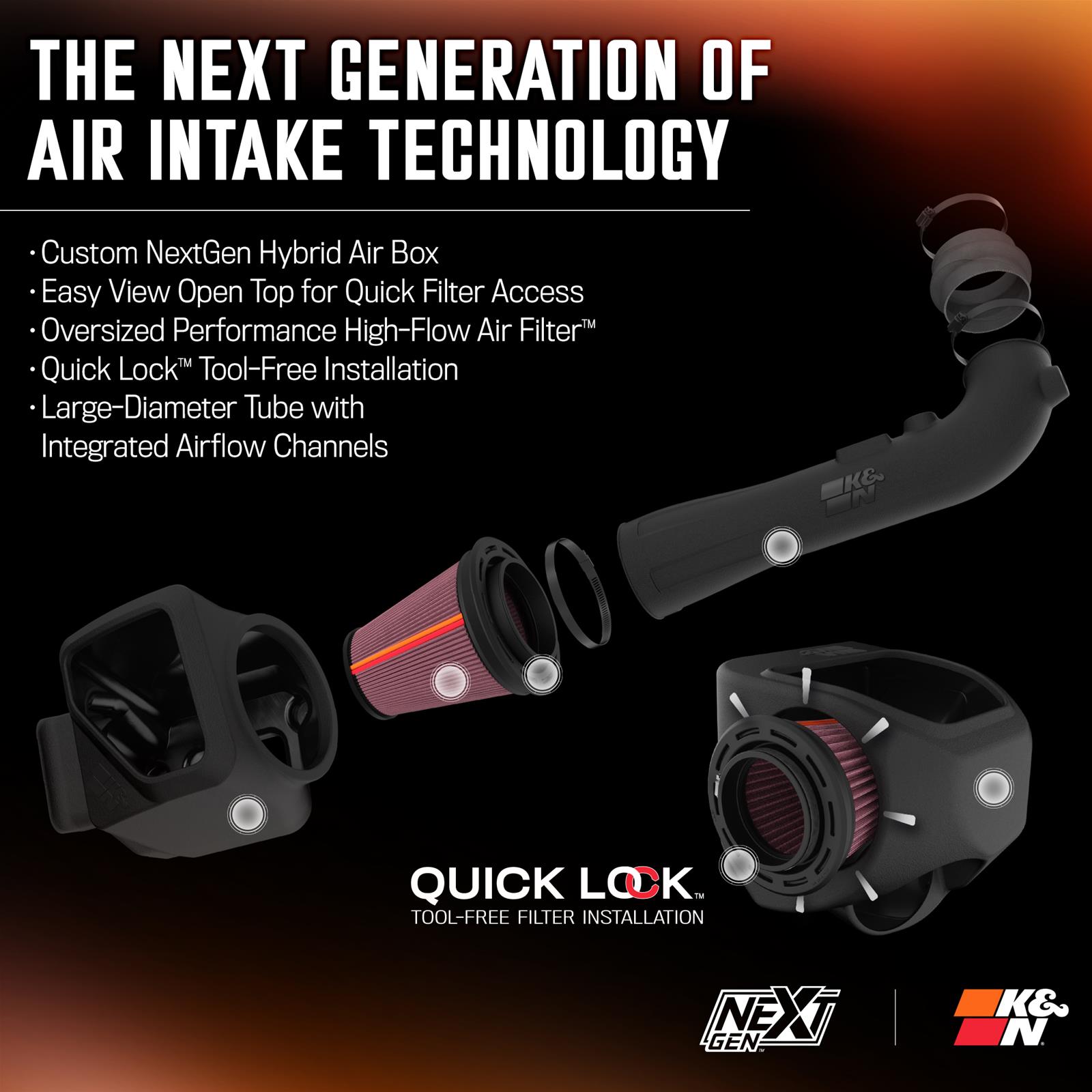 K&N 50-3082 K&N 50 Series NextGen Cold Air Intake Kits - Zander Auto Parts