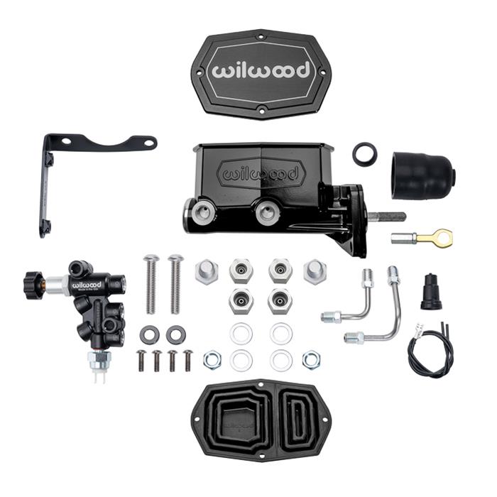 Wilwood Disc Brakes 261-17796-BK Wilwood Aluminum Tandem Compact Master Cylinder Kits - Zander Auto Parts