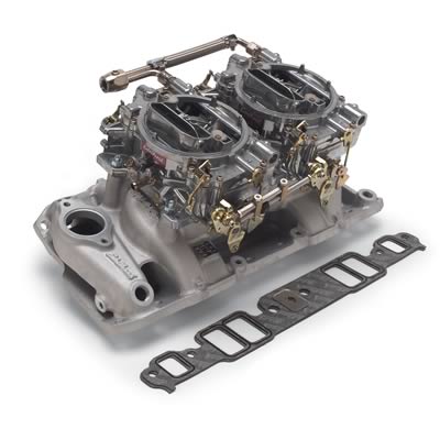 Edelbrock 2025 Edelbrock Performer RPM Dual Quad Air-Gap Manifold and Carburetor Kits - Zander Auto Parts
