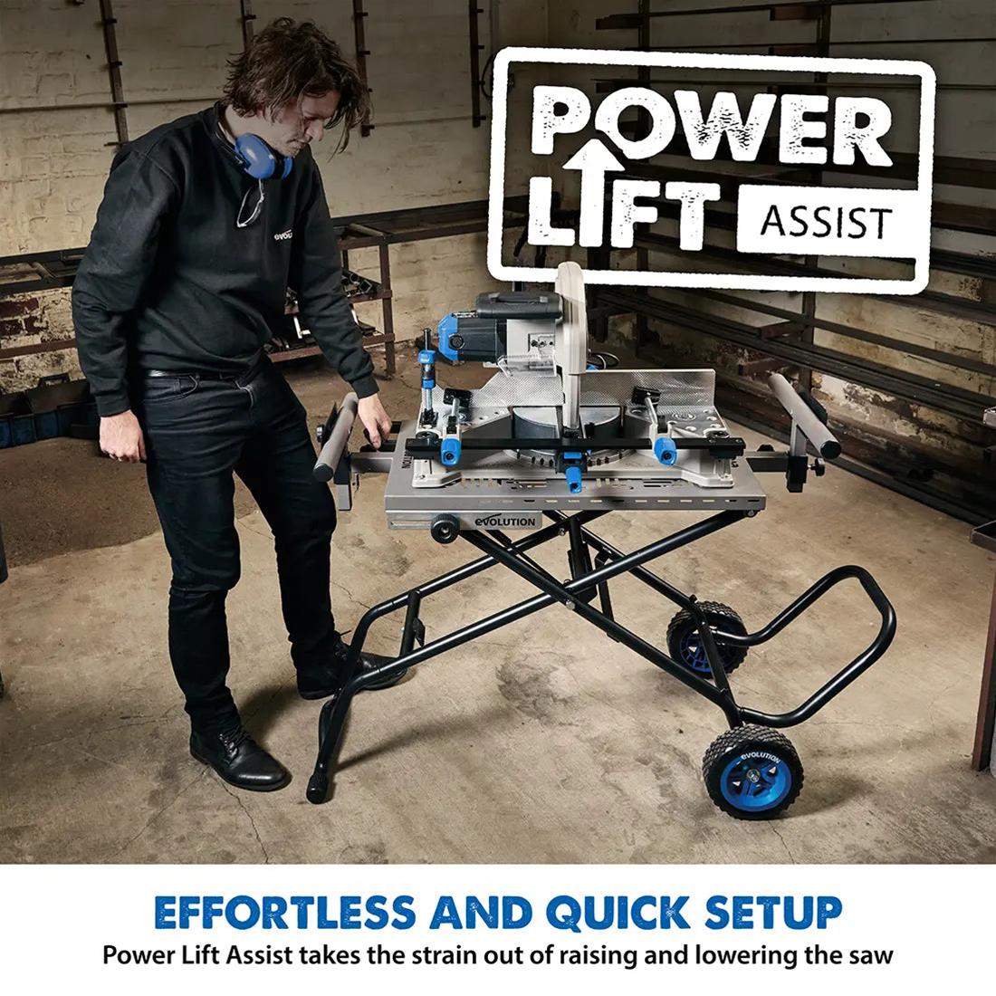 Evolution Powertools 133-0001 Evolution MCSSTAND Mitering Chop Saw Stands with Powerlift Assist - Zander Auto Parts
